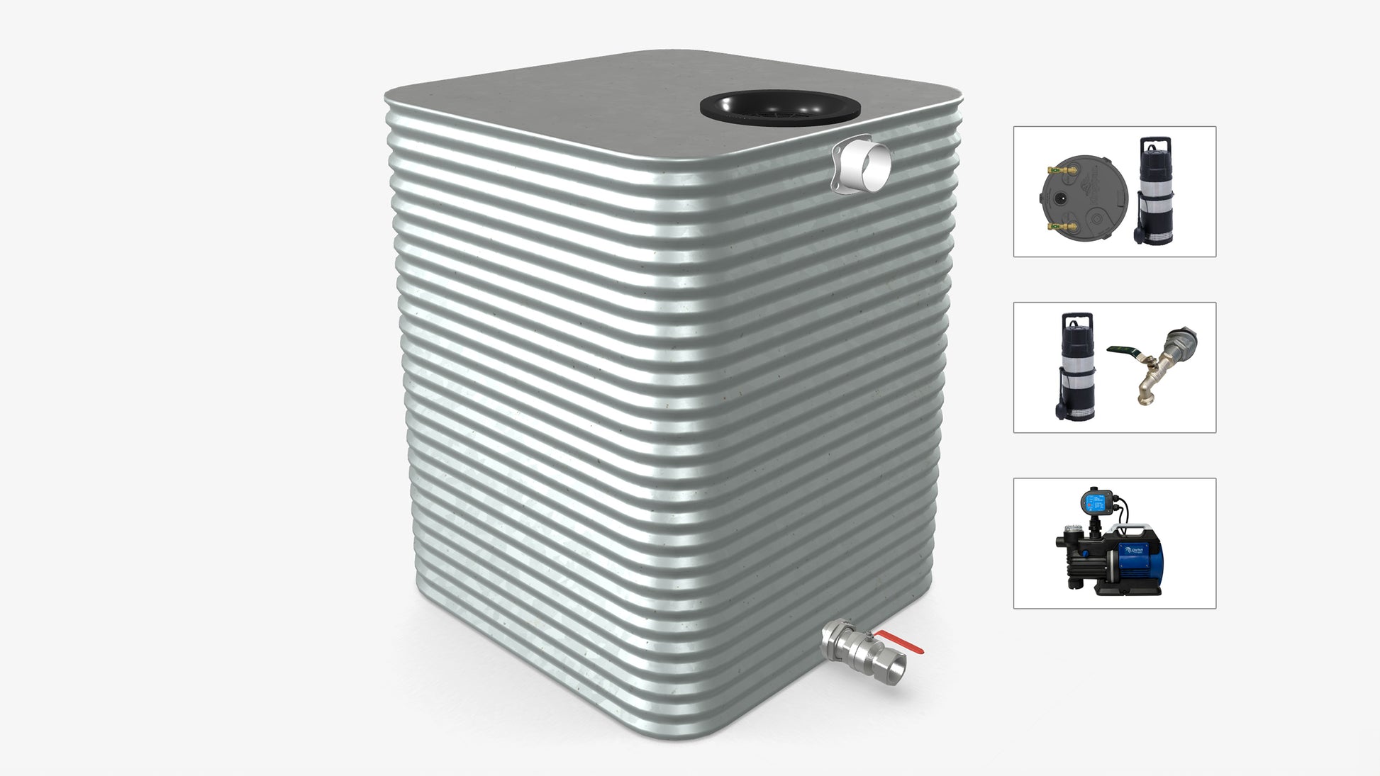 2000 Litre Square Water Tank With Pump Bundle Product Image