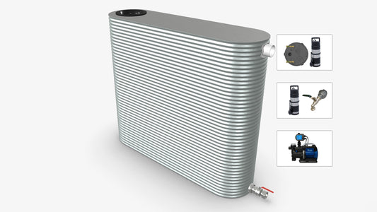 2000 Litre Skinny Slimline Water Tank With Pump Bundle Product Image