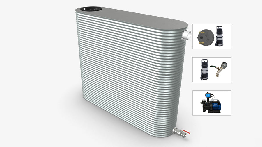 2000 Litre Skinny Slimline Water Tank With Pump Bundle Product Image