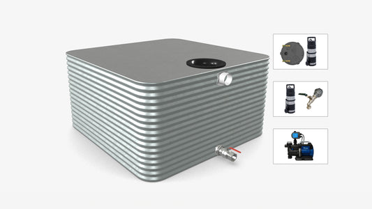 3000 Litre Squat Square Water Tank With Pump Bundle Product Image