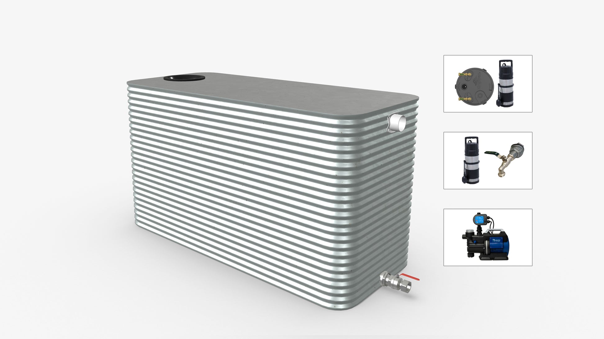4000 Litre Squat Modline Water Tank With Pump Bundle Product Image