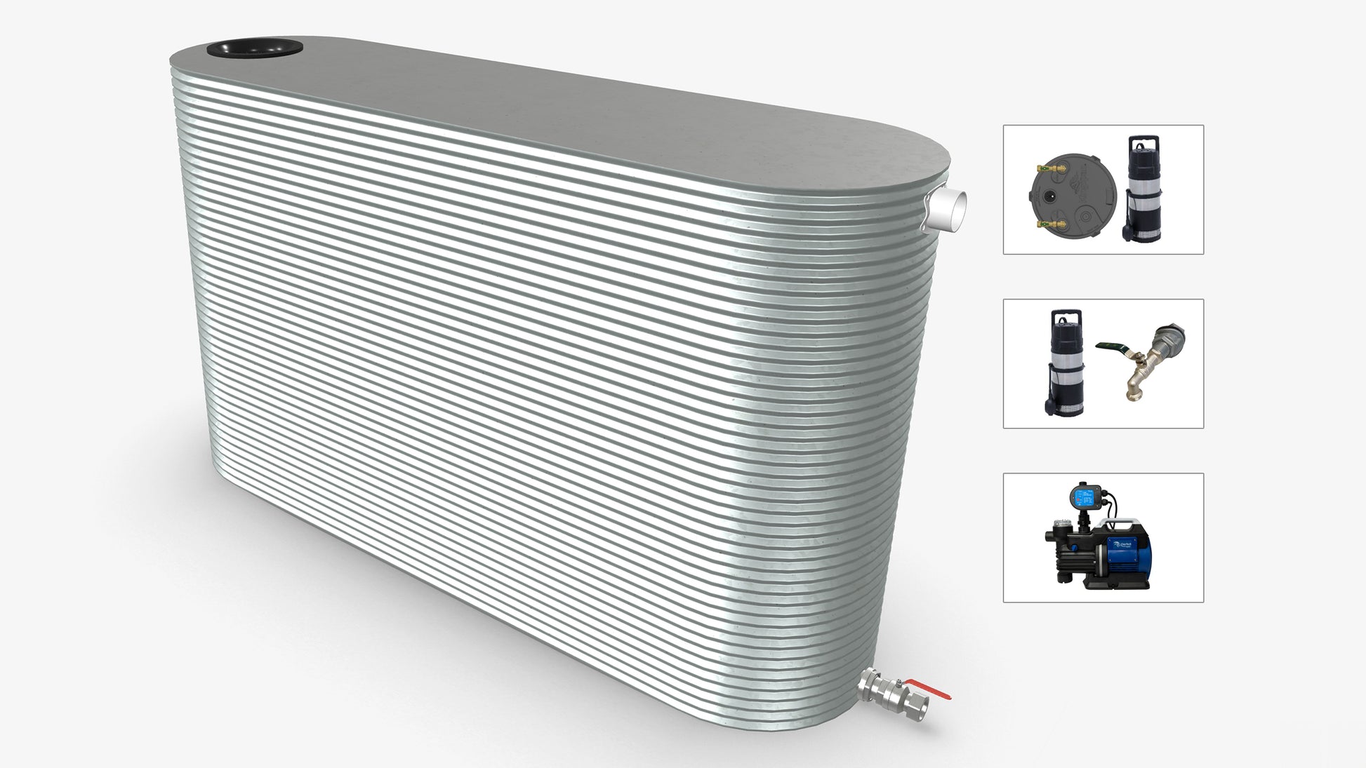 5000 Litre Skinny Slimline Water Tank With Pump Bundle Product Image