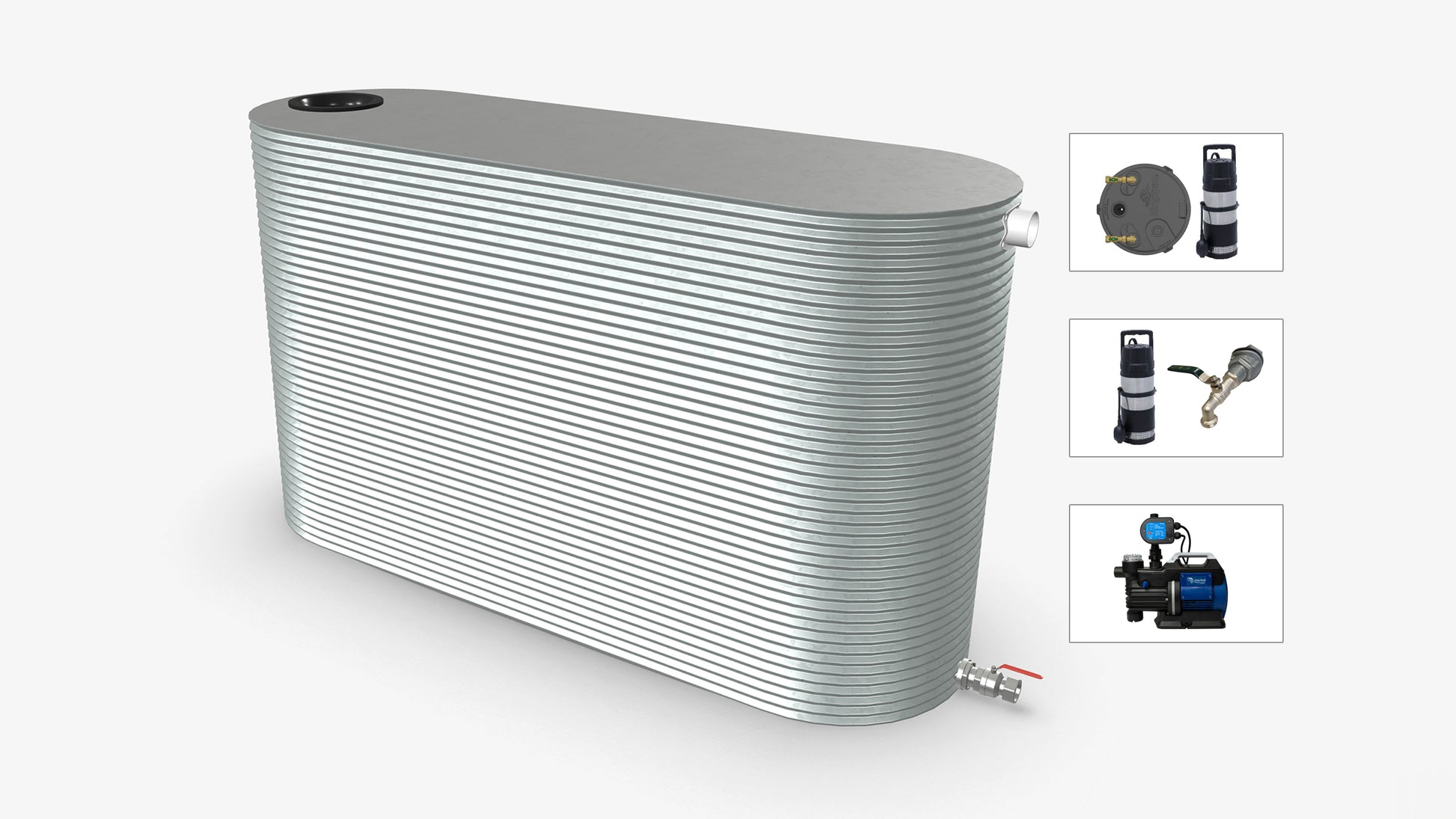 8000 Litre Slimline Water Tank With Pump Bundle Product Image