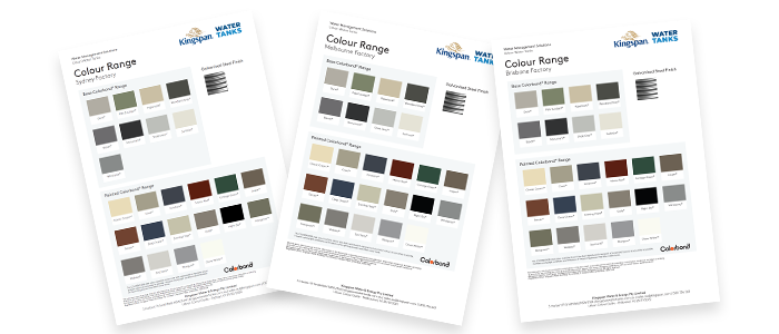 Urban Water Tank Colour Charts