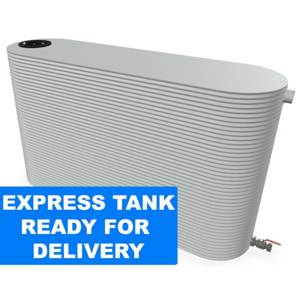 5000L Slimline Skinny Water Tank Shale Grey With Banner