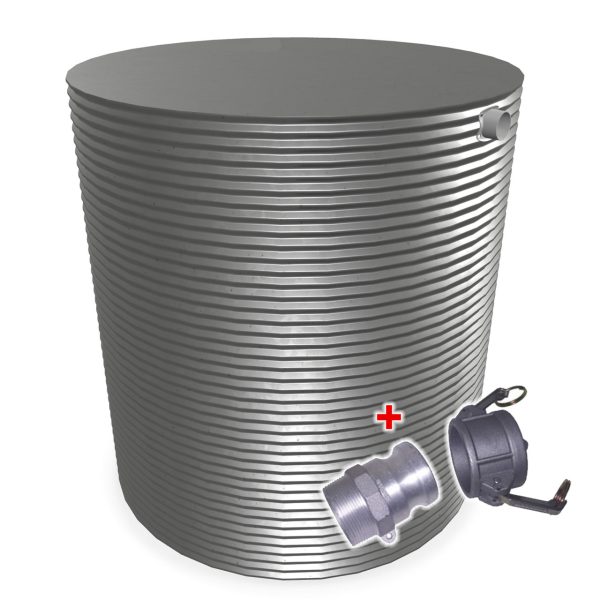 10000L Round Skinny Water Tank With CAMLOCK Fire Fitting