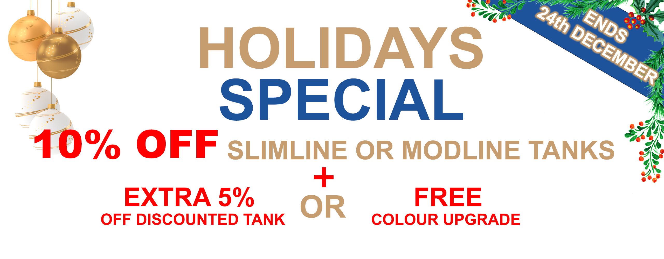 water tank holidays special offer banner 2025