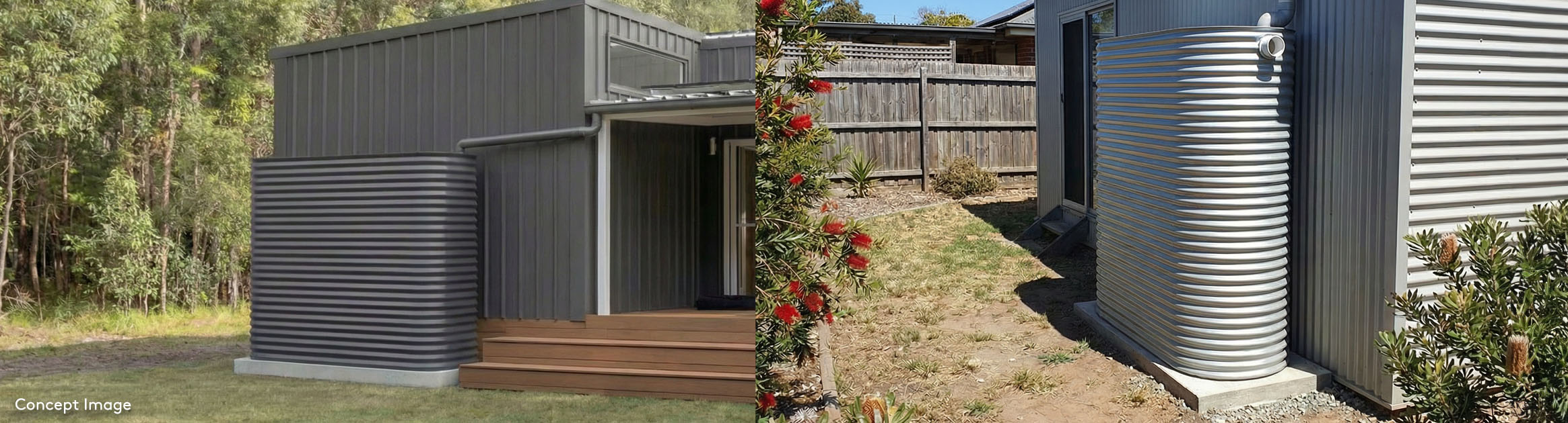 Granny Flats With Water Tanks Banner